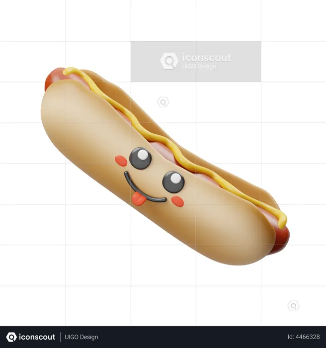 Hotdog  3D Illustration