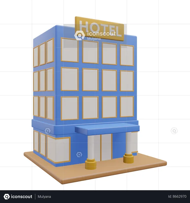Hotel Building  3D Icon