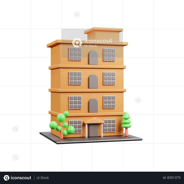 Hotel Building  3D Icon