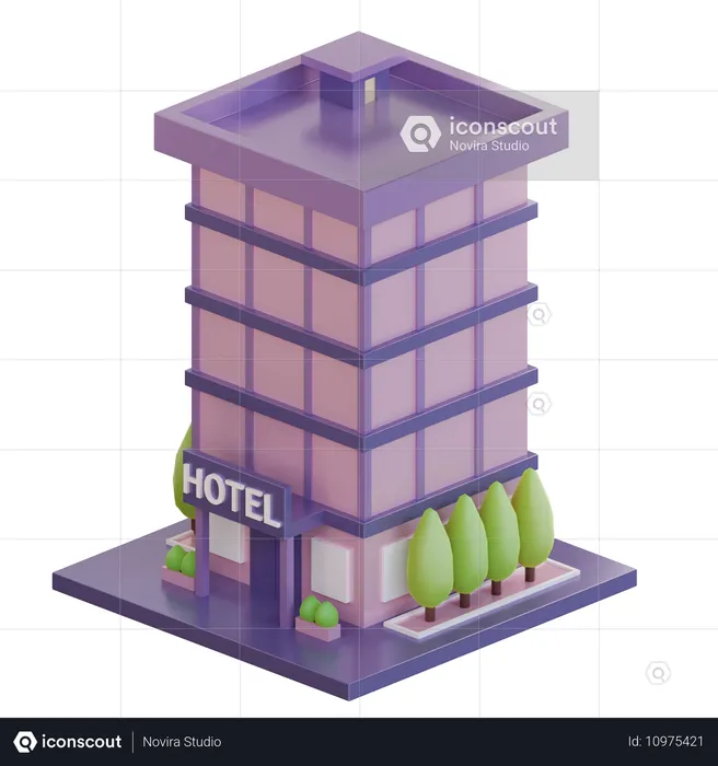 Hotel Building  3D Icon