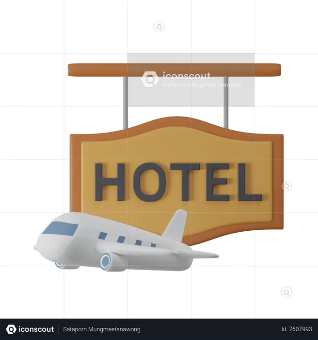 Hotel de viaje  3D Icon