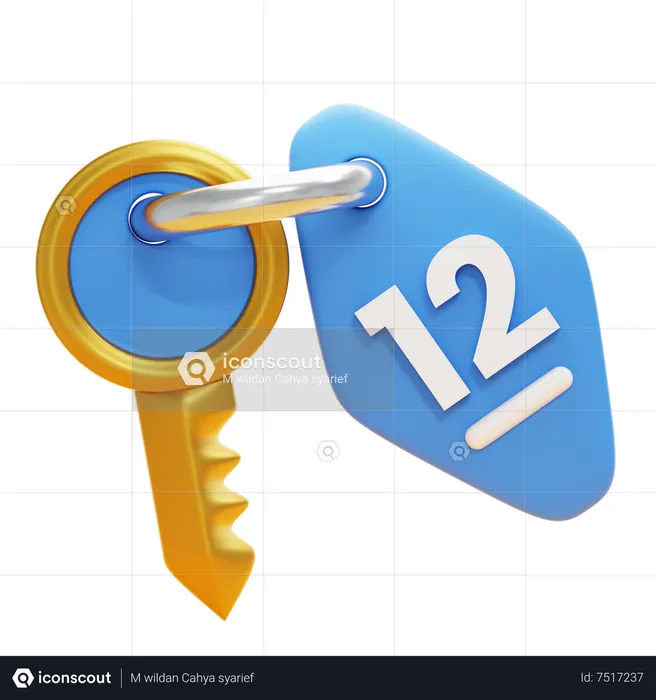 HOTEL KEY  3D Icon