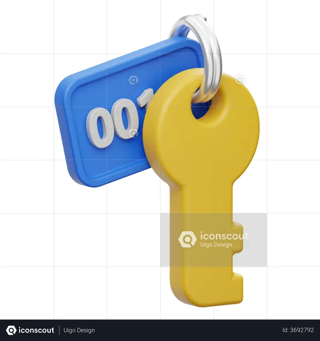 Hotel Key Room  3D Illustration