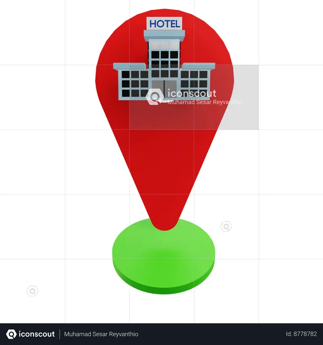 Hotel Location  3D Icon