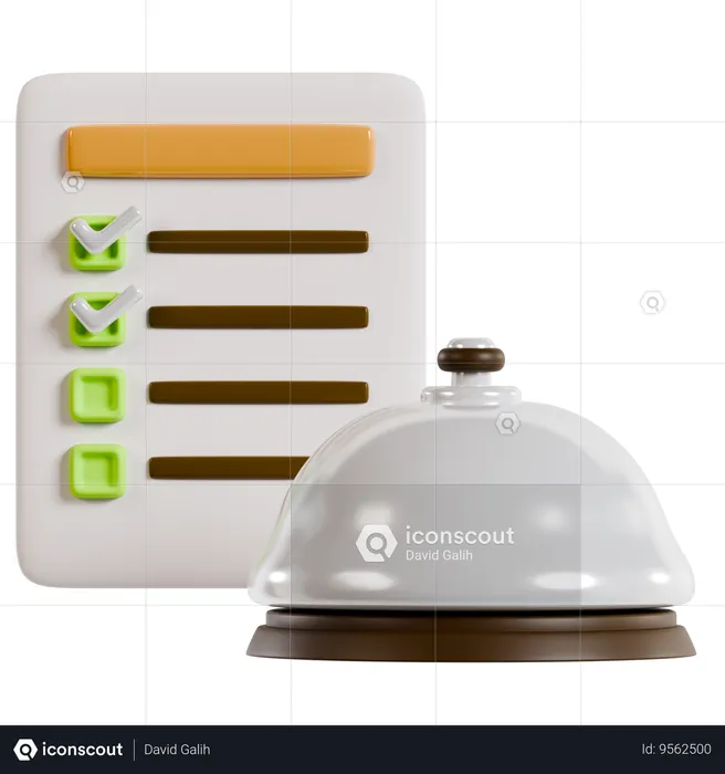 Hotel Receptionist Service Bell  3D Icon