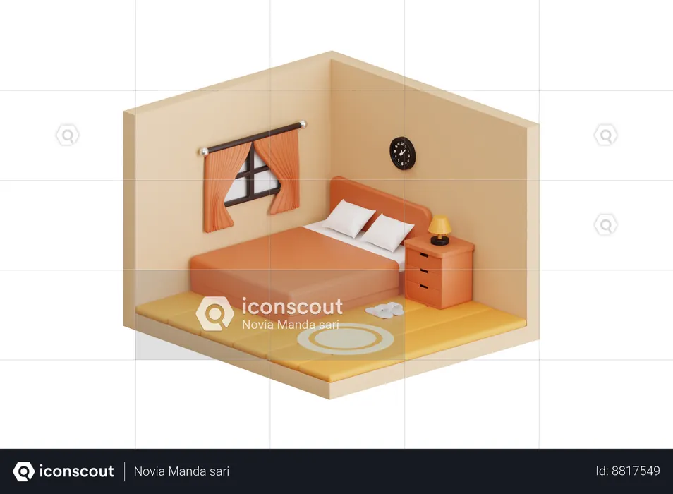 Hotel Room  3D Illustration