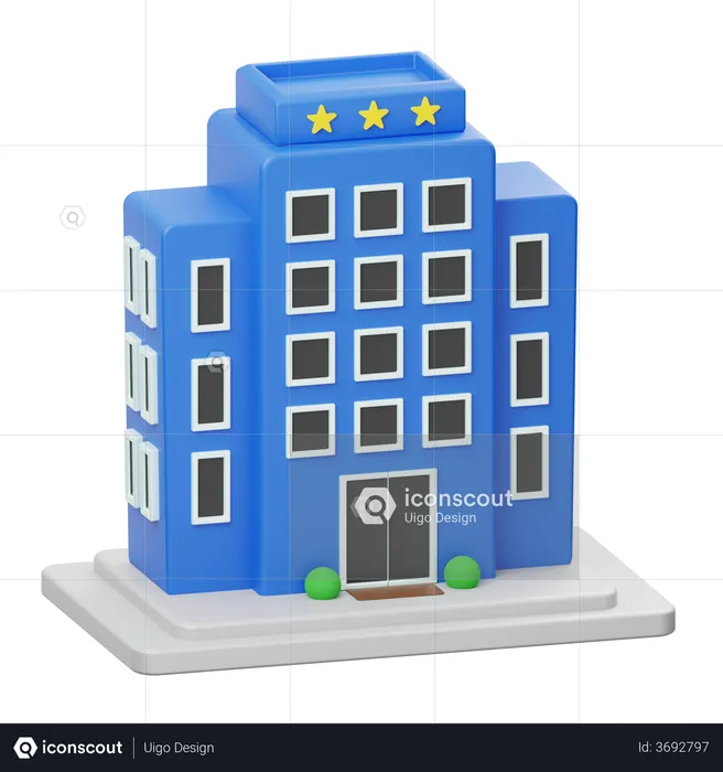 Hotel três estrelas  3D Illustration