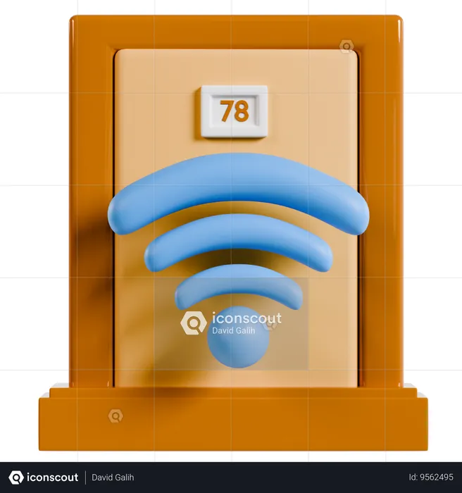 Hotel Wifi Connectivity  3D Icon