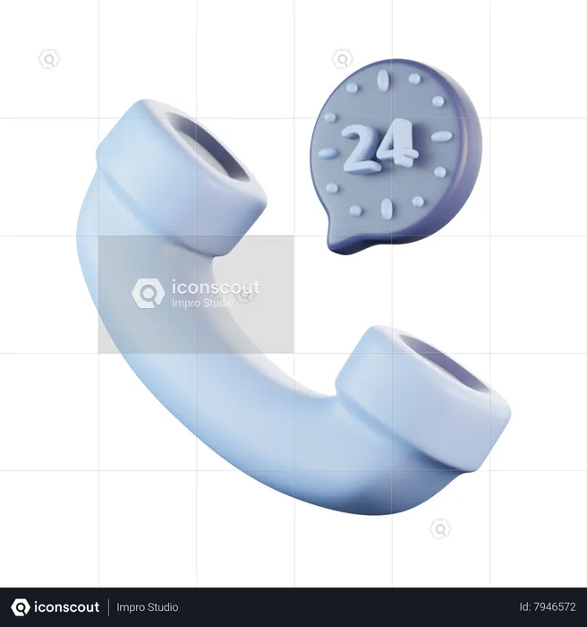 Hotline 24 Hours  3D Icon