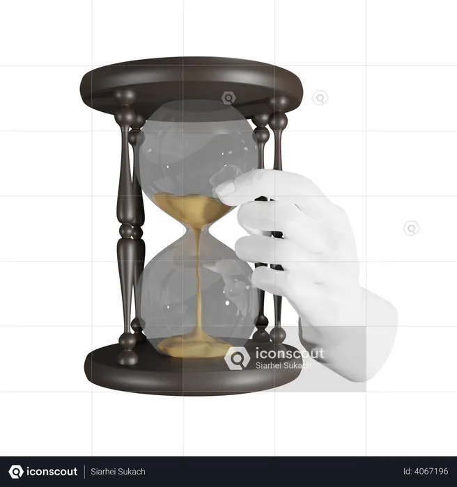 Hourglass Holding Gesture  3D Illustration