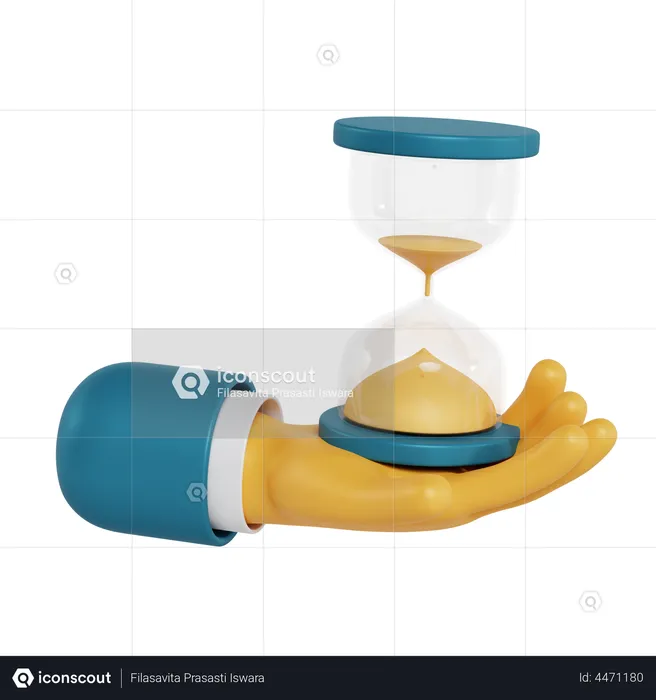 Hourglass Holding Hand Gesture  3D Illustration