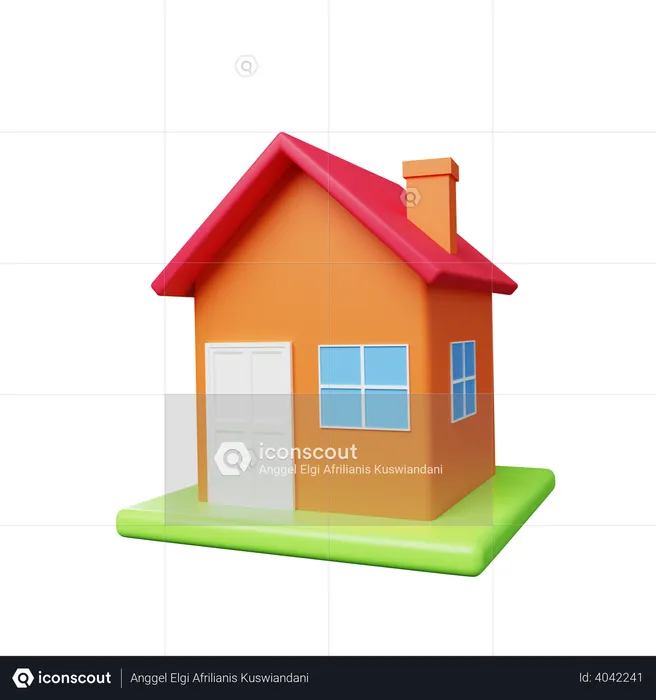 Premium House 3D Illustration download in PNG, OBJ or Blend format
