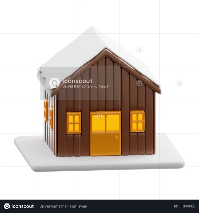 House And Snow  3D Icon