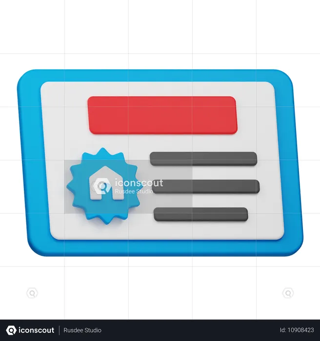 House Certificate  3D Icon