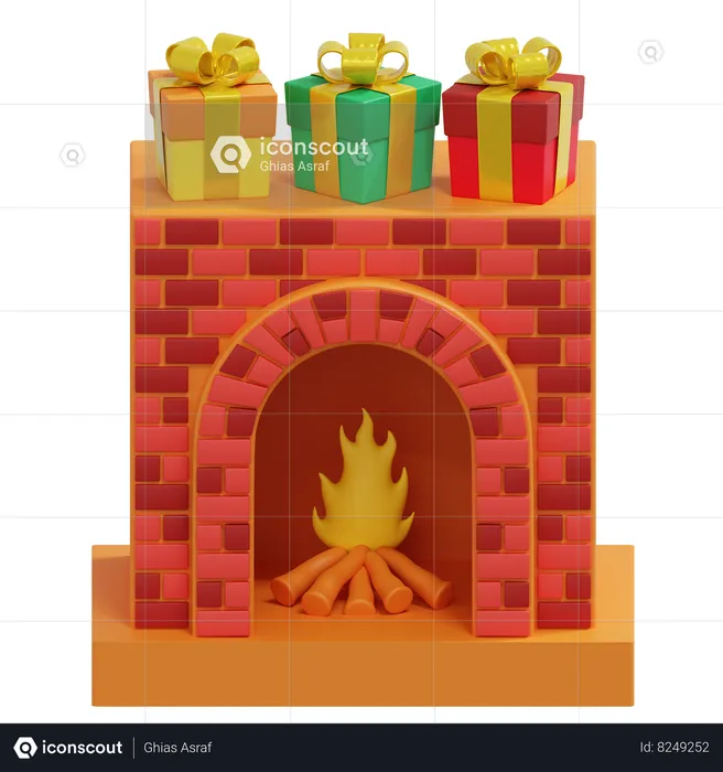 House Fireplace  3D Icon