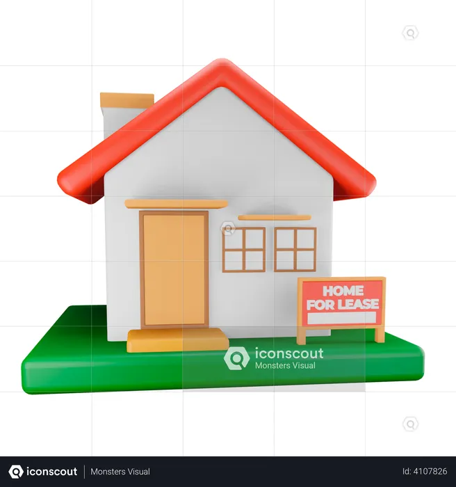 House For lease  3D Illustration