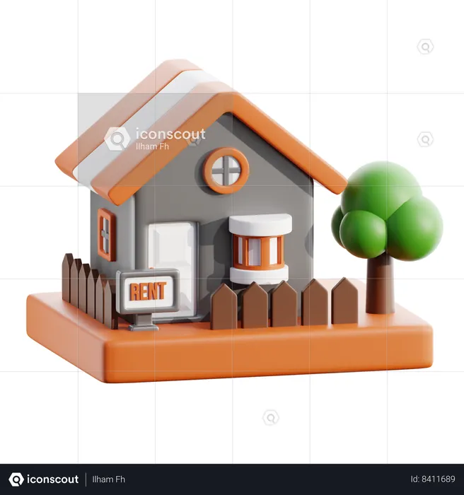 House for rent  3D Icon