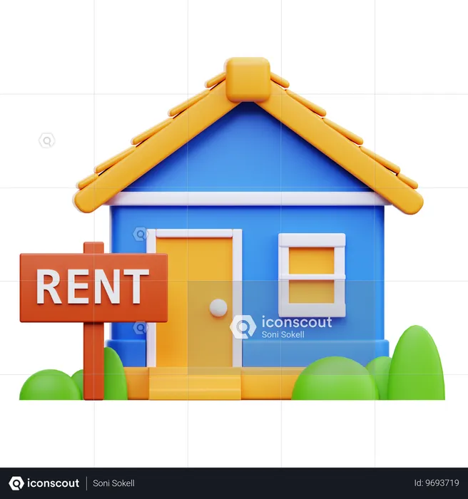 House for Rent  3D Icon