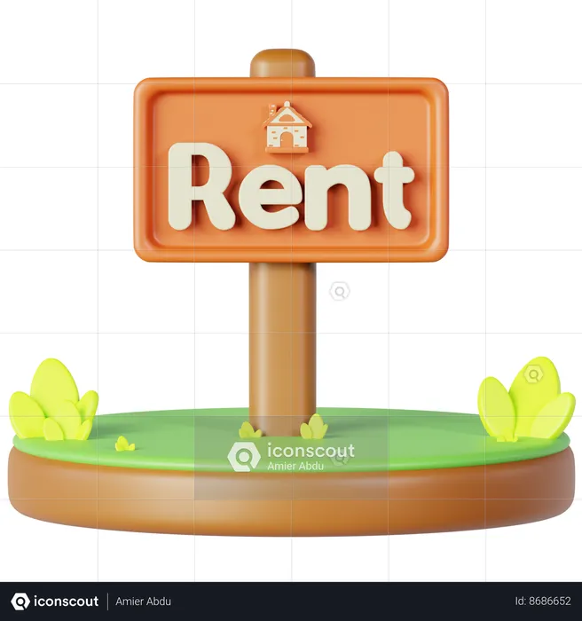 House For Rent  3D Icon