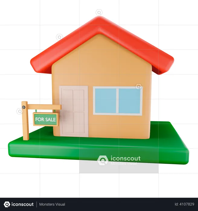 House for sale  3D Illustration