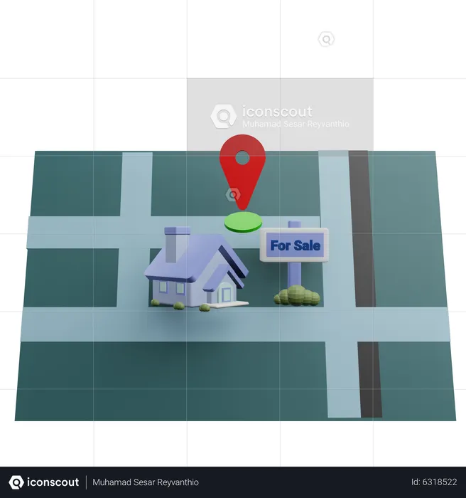 House For Sale Location  3D Icon
