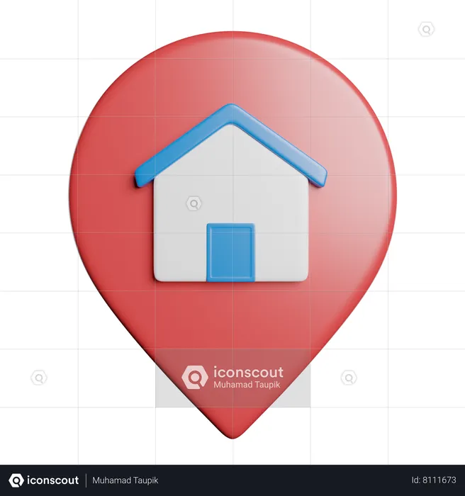 House Location Flag 3D Icon