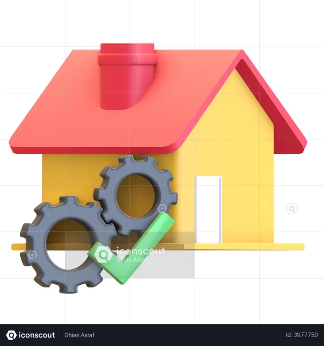 House maintenance  3D Illustration