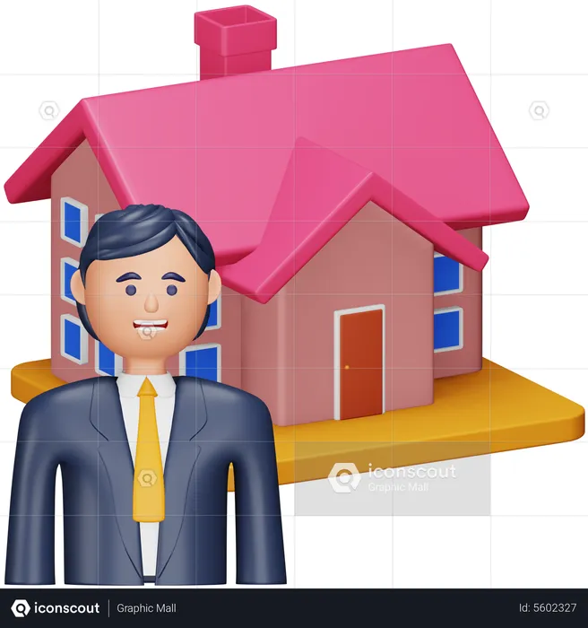 House Realtor  3D Icon