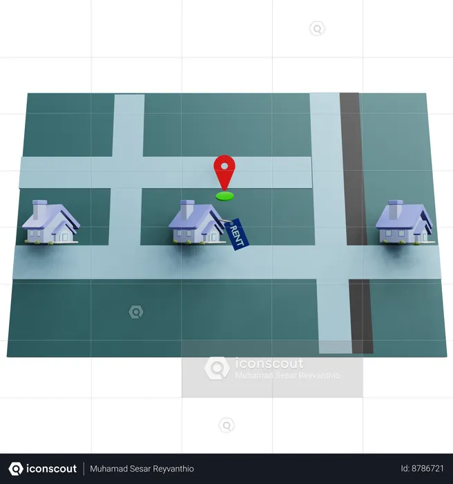 House Rent Location  3D Icon