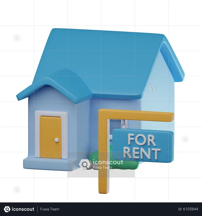 House Rent Real Estate  3D Icon