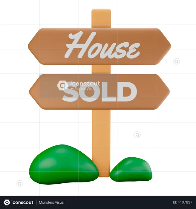 House sold  3D Illustration