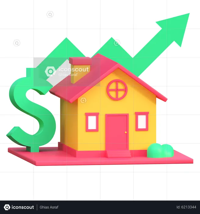 House Value Increase  3D Icon