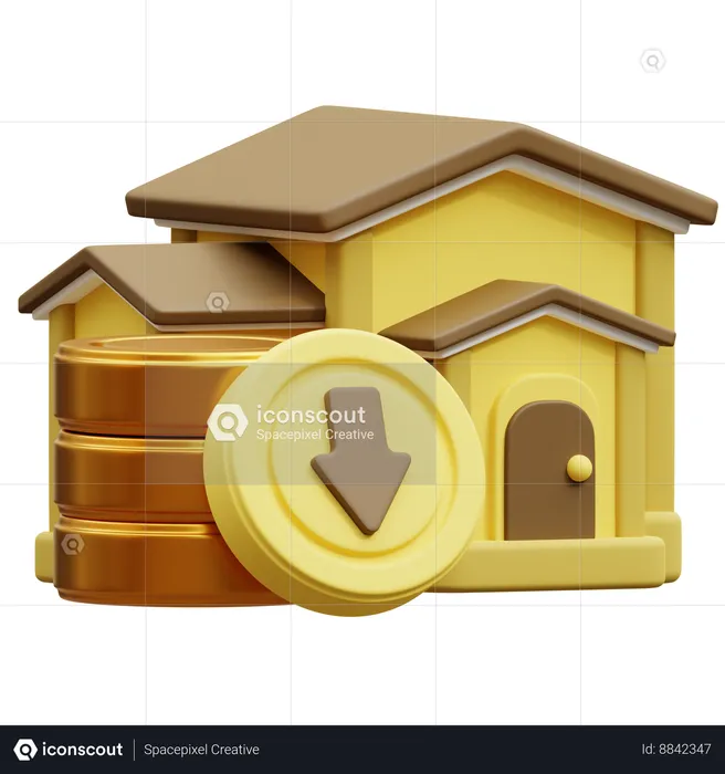 House Value Loss  3D Icon