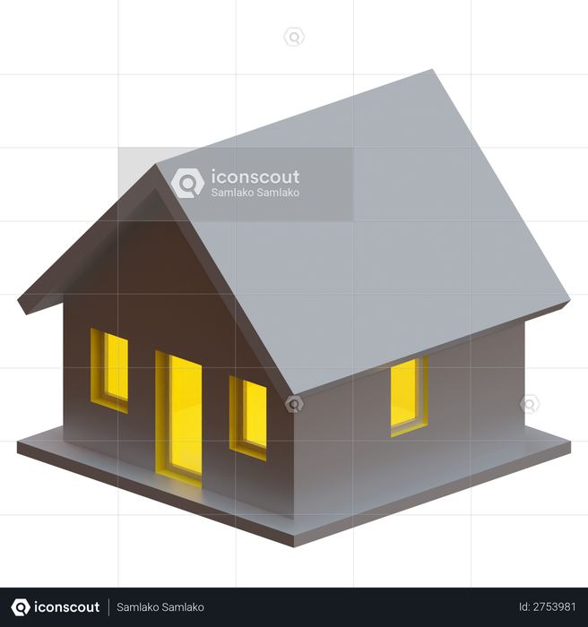 House With Roof 3D Illustration