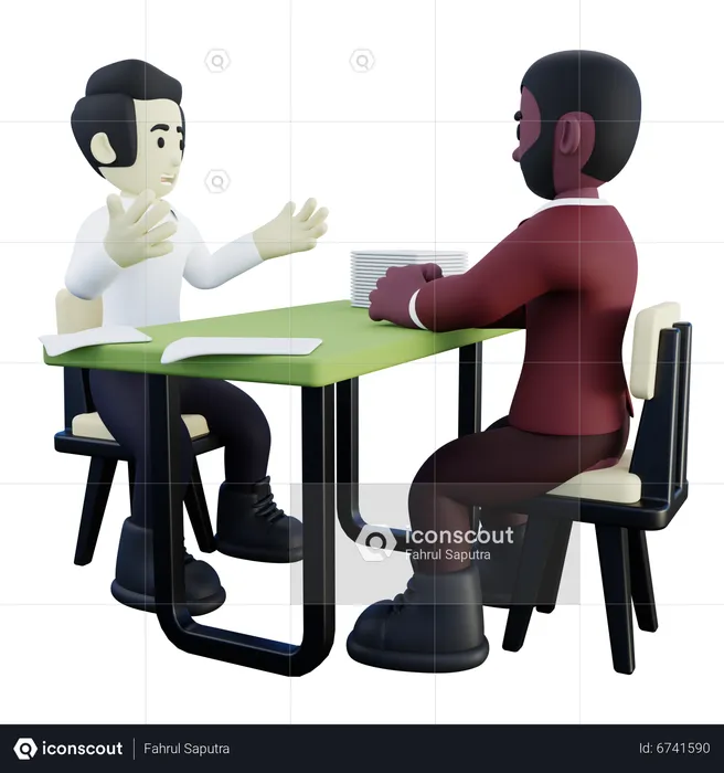 HR Doing Job Interview with Candidate  3D Illustration