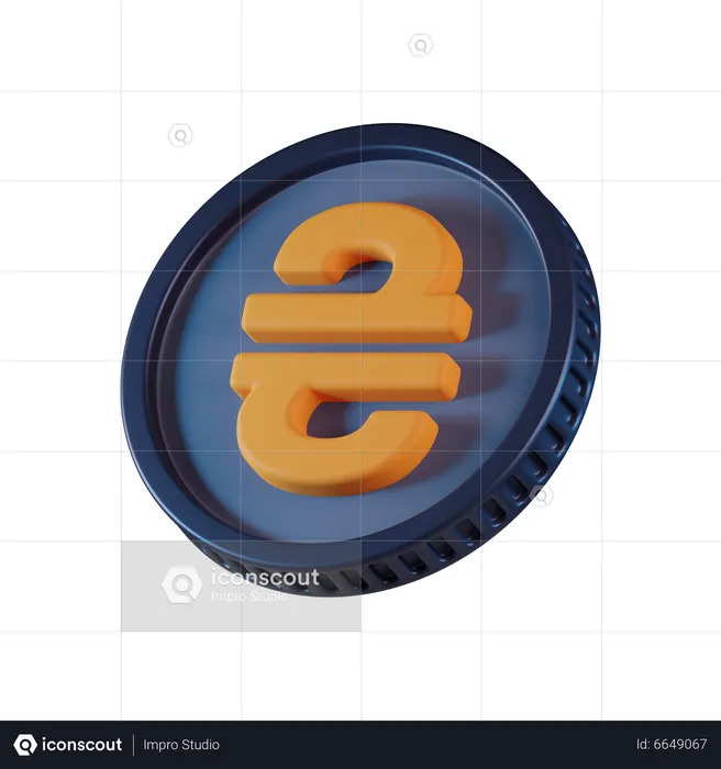 Hryvnia Coin  3D Icon