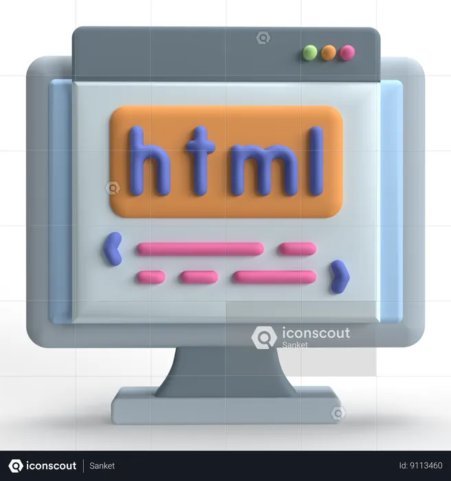 HTML Code  3D Icon