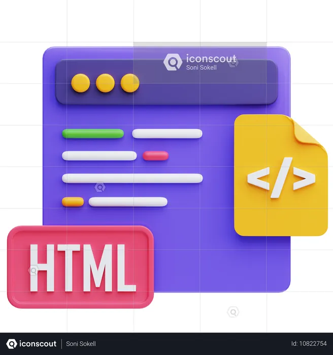 HTML Code  3D Icon