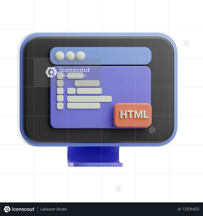 Html Coding Symbol  3D Icon