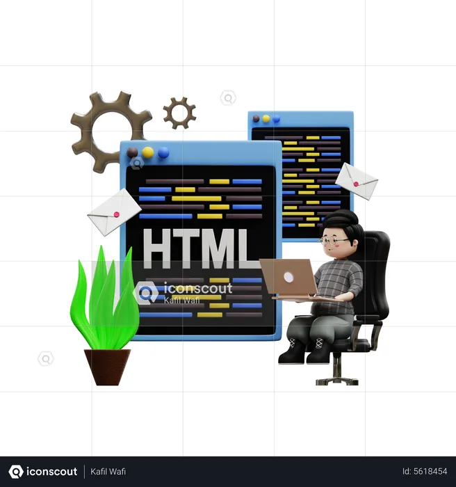 Desenvolvedor HTML  3D Illustration