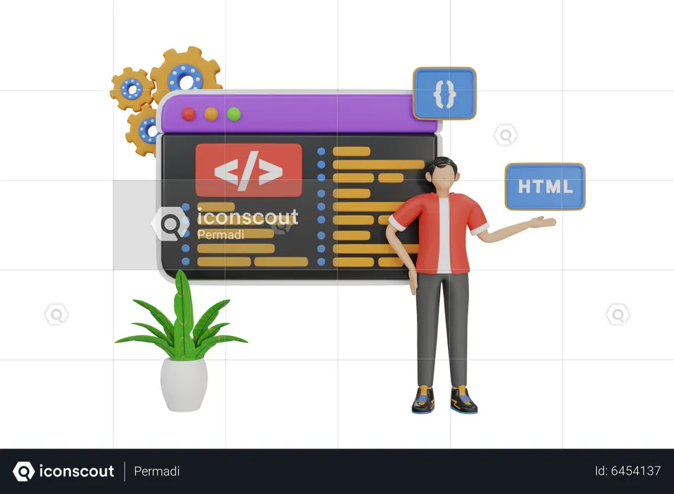HTML Developer  3D Illustration