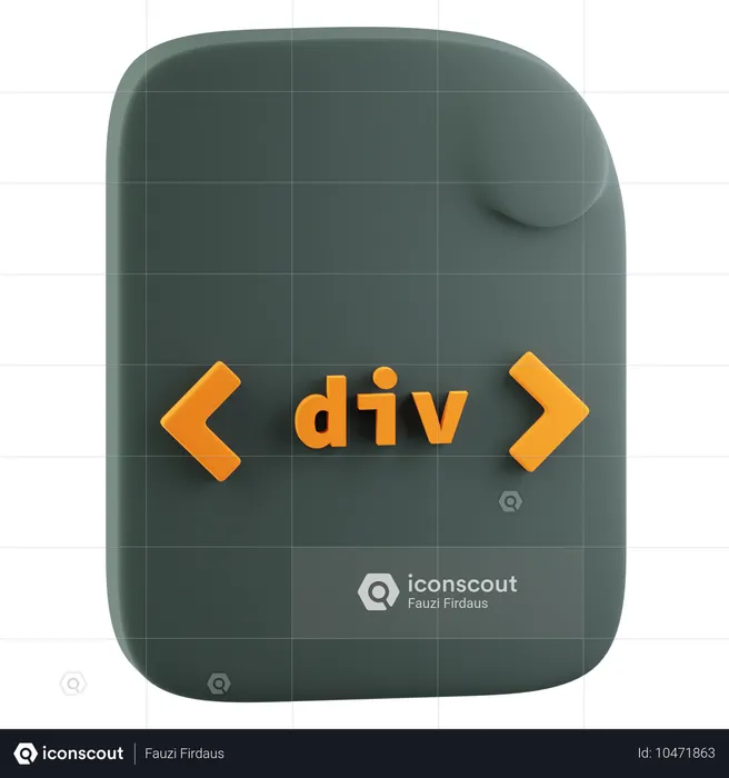 HTML Div Element  3D Icon