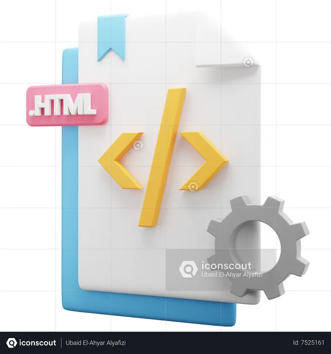 Html File  3D Icon