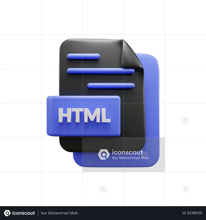 Html File  3D Icon