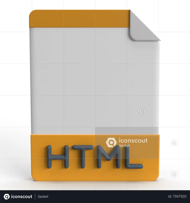 HTML File  3D Icon