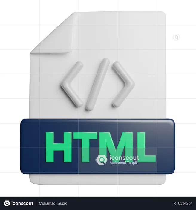 Html File  3D Icon