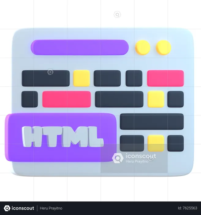 Html FIle  3D Icon