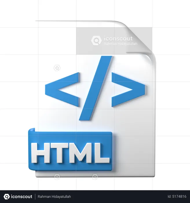 HTML File  3D Icon