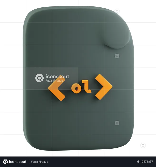 HTML Ordered List  3D Icon