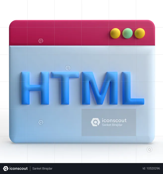 HTML 페이지  3D Icon